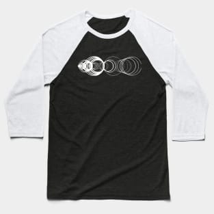 Recaman Sequence Horizontal, White Baseball T-Shirt